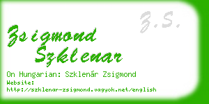 zsigmond szklenar business card